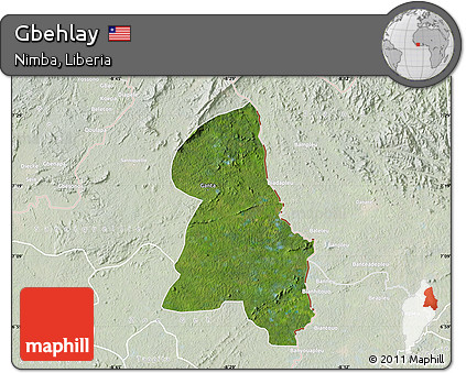 Satellite Map of Gbehlay, lighten