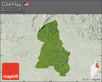 Satellite Map of Gbehlay, lighten