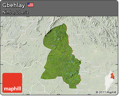 Satellite Map of Gbehlay, lighten