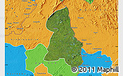 Satellite Map of Gbehlay, political outside