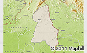 Shaded Relief Map of Gbehlay, physical outside
