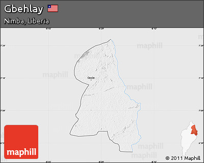 Silver Style Map of Gbehlay, single color outside