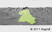 Physical Panoramic Map of Gbehlay, darken, desaturated