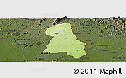 Physical Panoramic Map of Gbehlay, darken