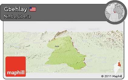 Physical Panoramic Map of Gbehlay, lighten