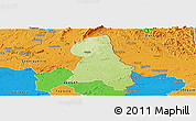 Physical Panoramic Map of Gbehlay, political outside