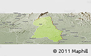 Physical Panoramic Map of Gbehlay, semi-desaturated