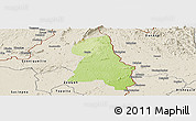 Physical Panoramic Map of Gbehlay, shaded relief outside