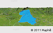 Political Panoramic Map of Gbehlay, satellite outside