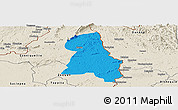 Political Panoramic Map of Gbehlay, shaded relief outside