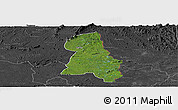 Satellite Panoramic Map of Gbehlay, darken, desaturated