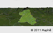 Satellite Panoramic Map of Gbehlay, darken