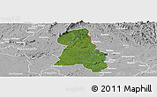 Satellite Panoramic Map of Gbehlay, lighten, desaturated