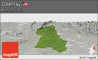 Satellite Panoramic Map of Gbehlay, lighten, semi-desaturated