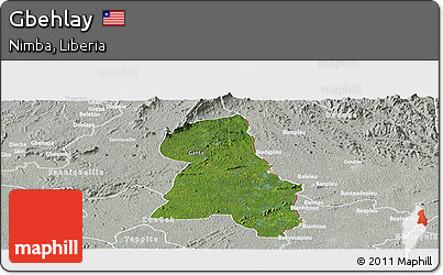 Satellite Panoramic Map of Gbehlay, lighten, semi-desaturated