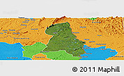 Satellite Panoramic Map of Gbehlay, political outside