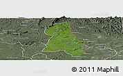 Satellite Panoramic Map of Gbehlay, semi-desaturated