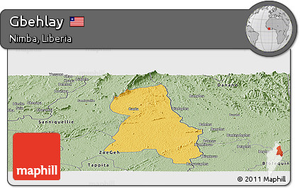 Savanna Style Panoramic Map of Gbehlay