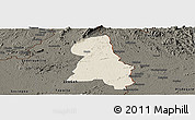 Shaded Relief Panoramic Map of Gbehlay, darken