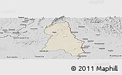 Shaded Relief Panoramic Map of Gbehlay, desaturated