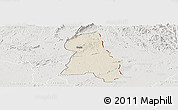 Shaded Relief Panoramic Map of Gbehlay, lighten, semi-desaturated