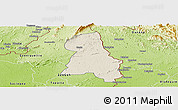Shaded Relief Panoramic Map of Gbehlay, physical outside