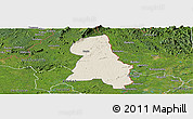 Shaded Relief Panoramic Map of Gbehlay, satellite outside