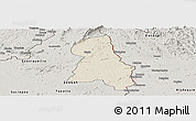 Shaded Relief Panoramic Map of Gbehlay, semi-desaturated