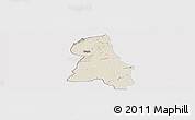Shaded Relief Panoramic Map of Gbehlay, single color outside