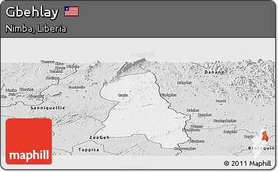 Silver Style Panoramic Map of Gbehlay