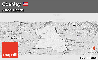 Silver Style Panoramic Map of Gbehlay