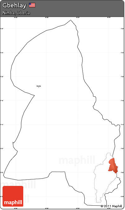 Blank Simple Map of Gbehlay, cropped outside