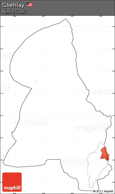 Blank Simple Map of Gbehlay, cropped outside, no labels