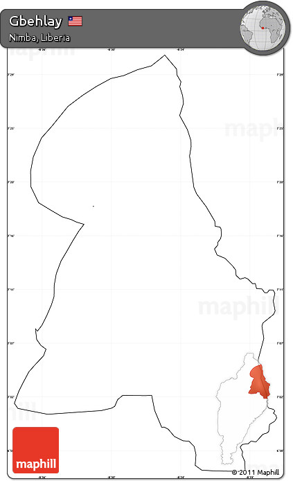 Blank Simple Map of Gbehlay, cropped outside, no labels