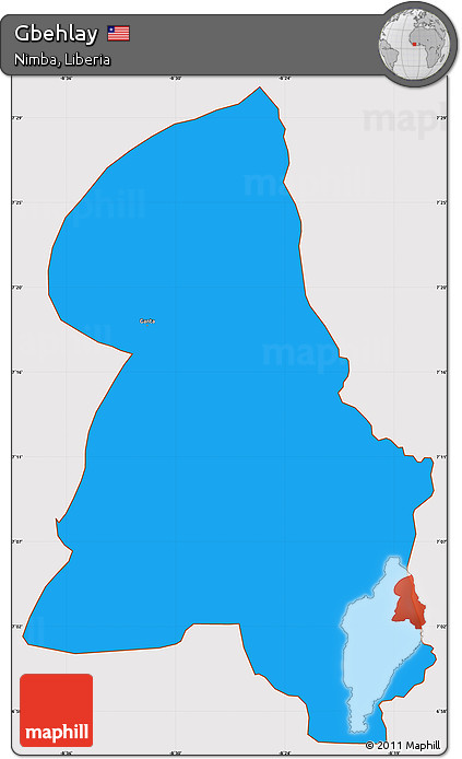 Political Simple Map of Gbehlay, cropped outside