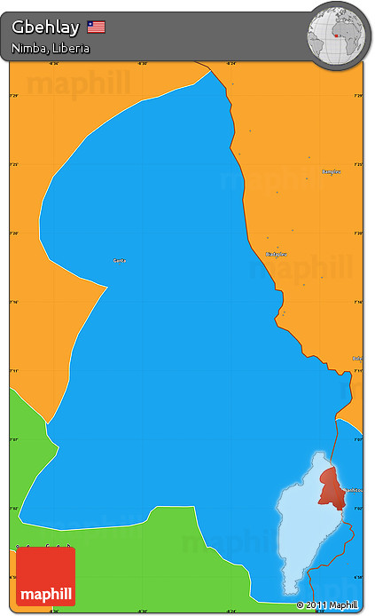 Political Simple Map of Gbehlay
