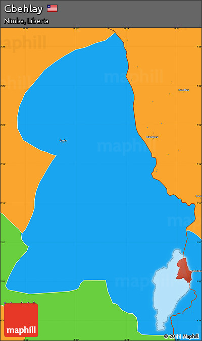 Political Simple Map of Gbehlay