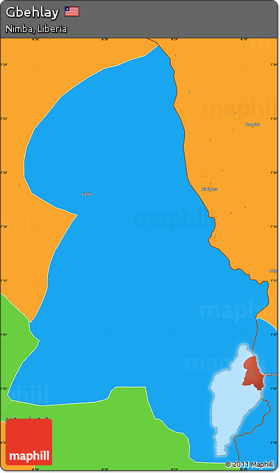 Political Simple Map of Gbehlay