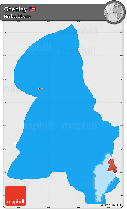 Political Simple Map of Gbehlay, single color outside