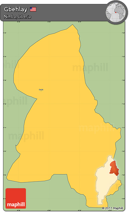 Savanna Style Simple Map of Gbehlay, cropped outside