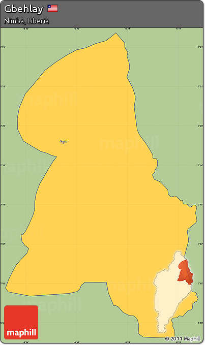 Savanna Style Simple Map of Gbehlay, cropped outside