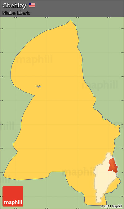 Savanna Style Simple Map of Gbehlay, cropped outside
