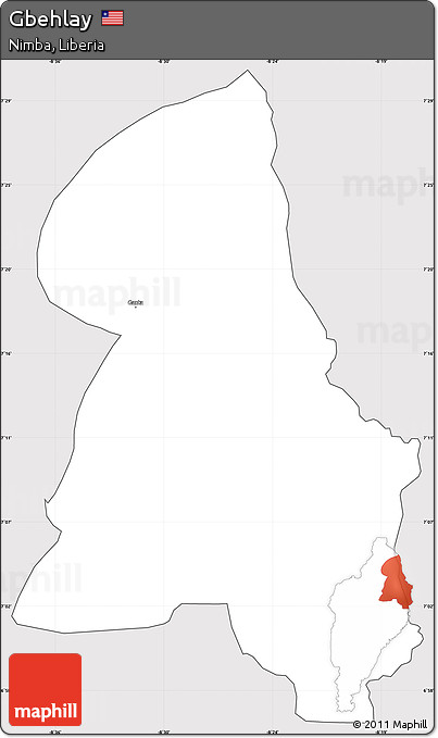 Silver Style Simple Map of Gbehlay, cropped outside
