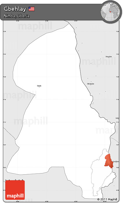 Silver Style Simple Map of Gbehlay