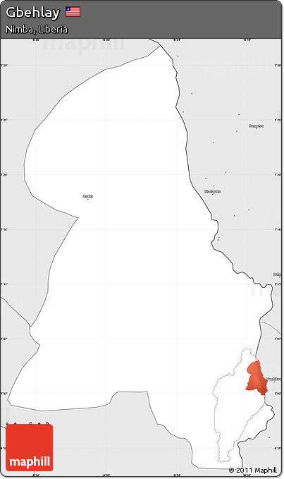 Silver Style Simple Map of Gbehlay