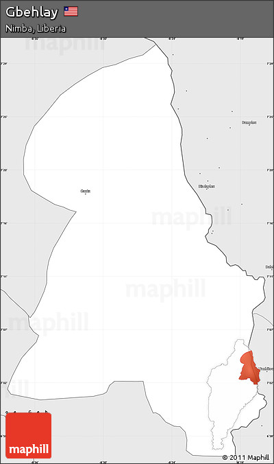 Silver Style Simple Map of Gbehlay