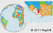 Political Location Map of Nimba, highlighted country