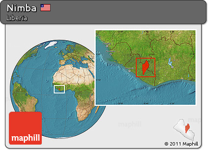 Satellite Location Map of Nimba