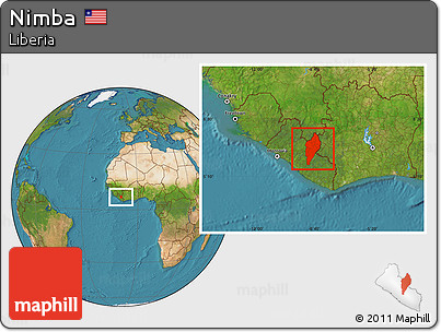 Satellite Location Map of Nimba