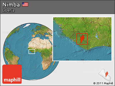 Satellite Location Map of Nimba
